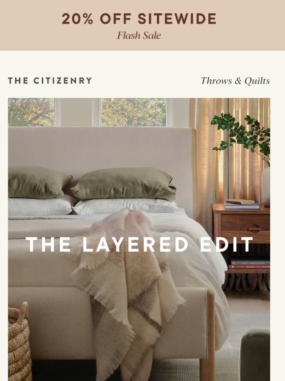 20% off the throw you'll reach for all fall