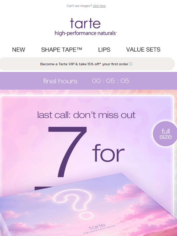 LAST CALL:  7 for 70% off ✨