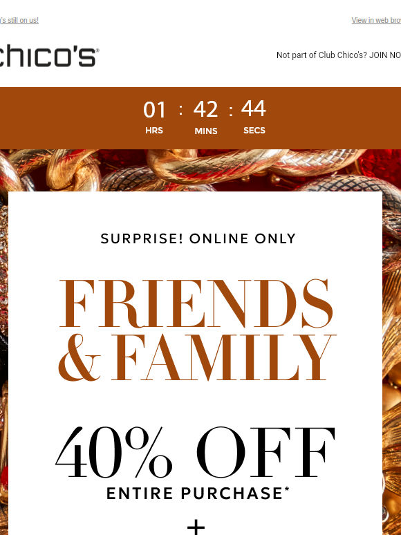 SURPRISE––TODAY ONLY! 40% off + $50 off 😲💎