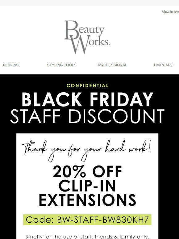 Your staff discount 👉