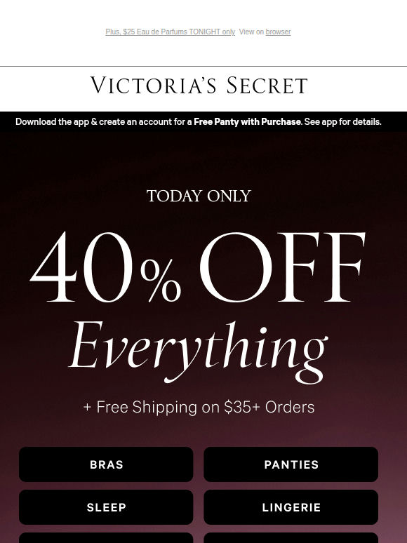Today: 40% Off Bras, Sleep & More