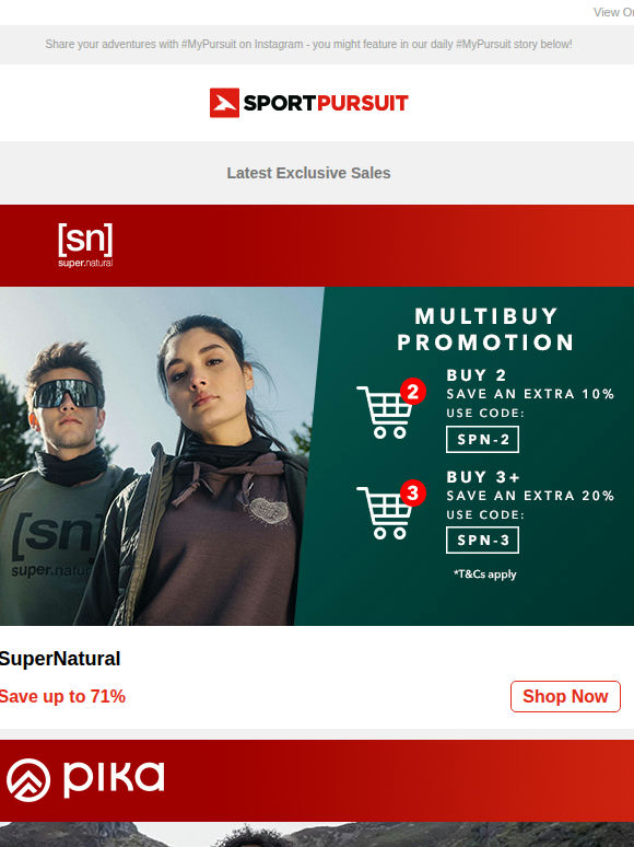 SuperNatural | Pika | Hoka - Price Drop | Fox MTB Gear and Apparel | Tommy Hilfiger Underwear | Up to 76% Off!