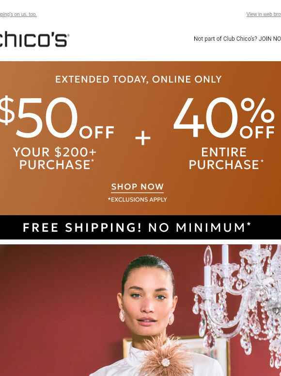 ENDS TONIGHT: Combine 40% off + $50 off!