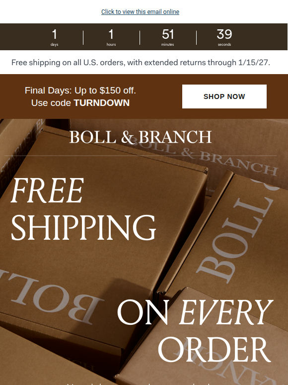 Free shipping is here for the season