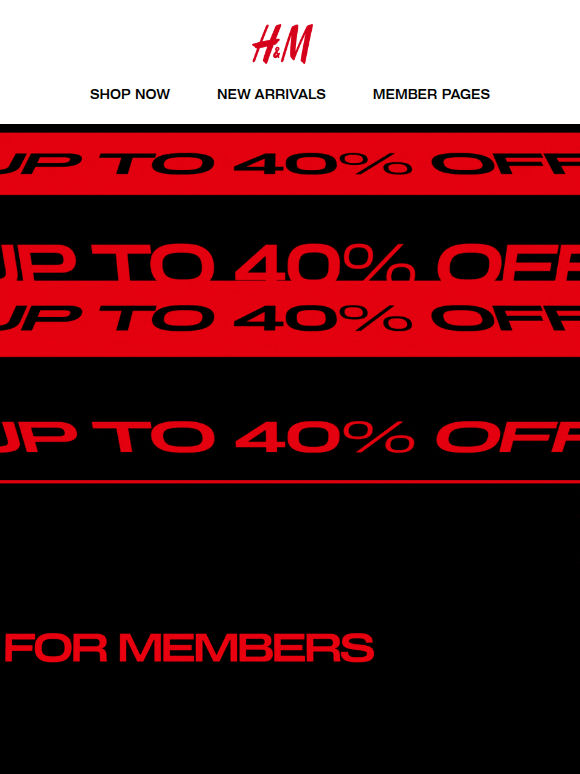 Shop up to 40% off selected items