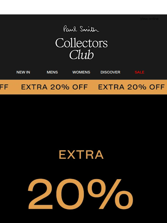 Ends tonight: Extra 20% Off Sale