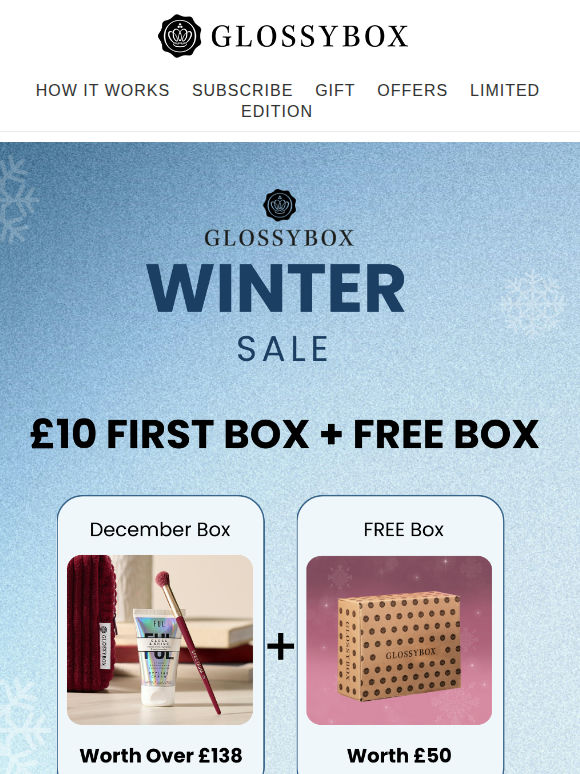 QUICK! £10 First Box + FREE Box 😱