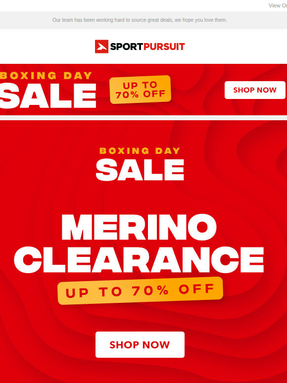 Boxing Day MERINO Sale