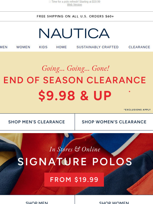 New-to-Clearance styles now $9.98 & up!