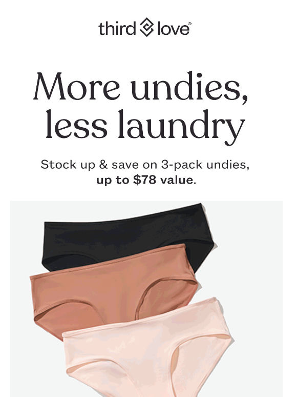 3 undies, just $39