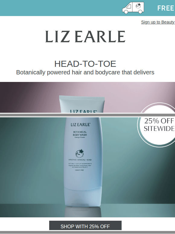 Head-to-toe glow, now 25% off