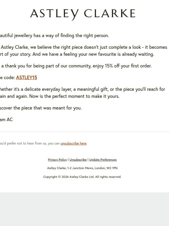 Still browsing? 15% off just for you