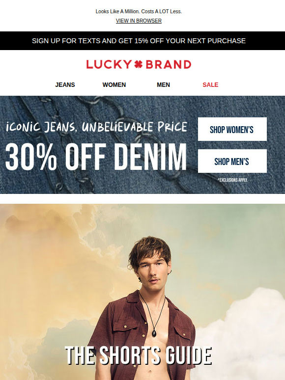 The Shorts Guide, Plus 30% OFF Premium Denim!