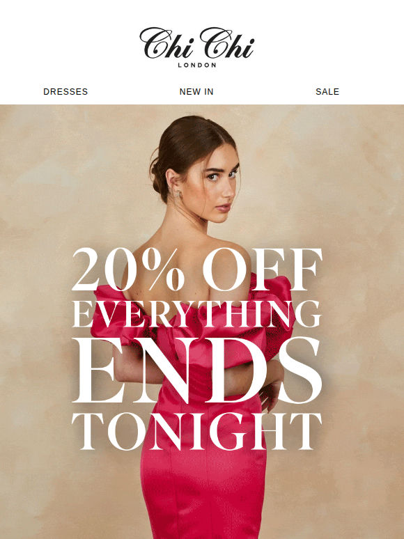 Times running out! 20% off ends tonight