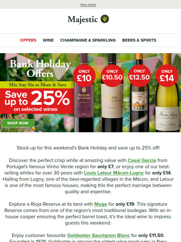 Save up to 25% on Bank Holiday Offers!