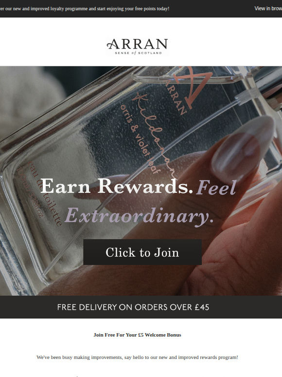 Join ARRAN rewards for £5 to spend - on us 💰