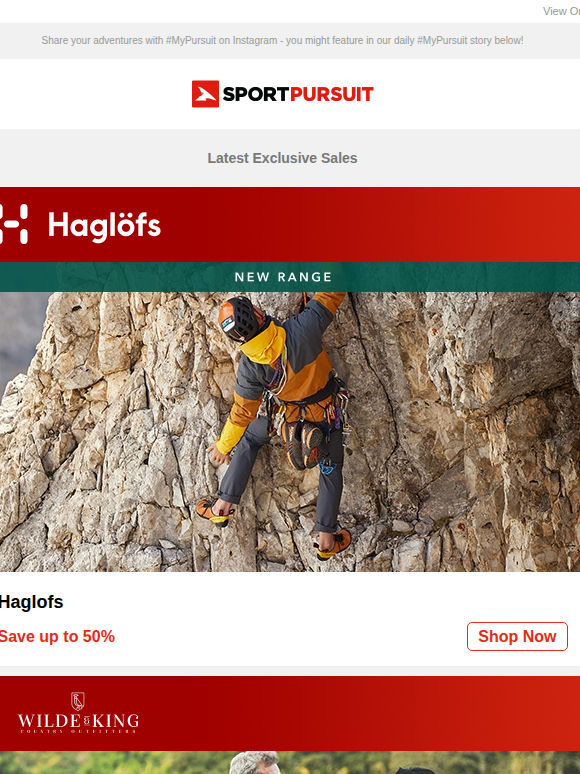 Haglöfs - New Range | Wilde & King | Mizuno | Adidas Golf | Lafuma | Up to 72% Off!