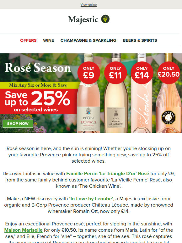 Rosé season is in full swing! Save up to 25%