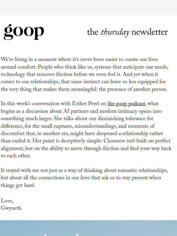 the Thursday newsletter