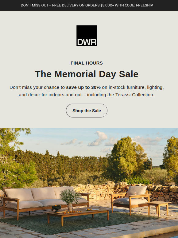 Last call: Up to 30% off in-stock designs