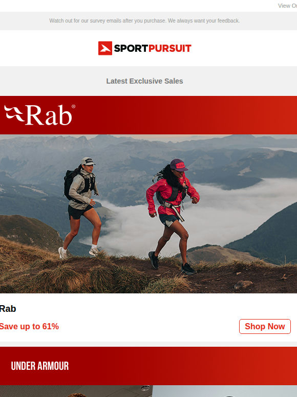 Rab | Under Armour | Big Golf Brands | Hydro Flask - Price Drop | Chatham  | Up to 74% Off!