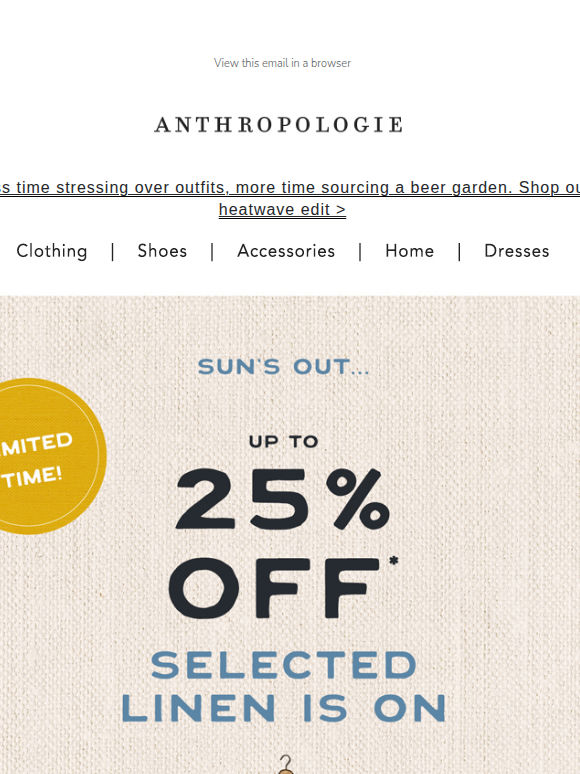 Calling all linen lovers: UP TO 25% OFF