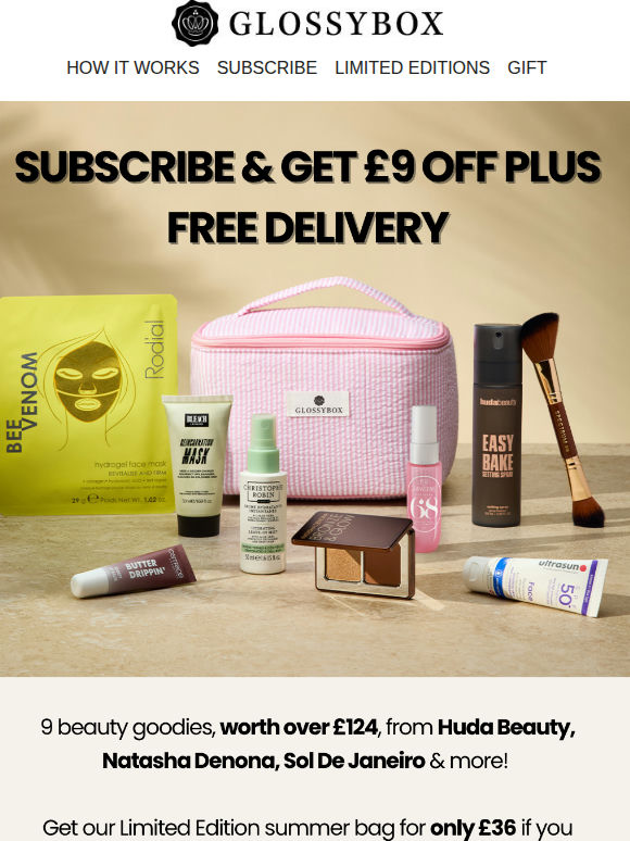 SAVE £9: The GLOSSYBOX Summer Bag (Worth Over £124) 🌴