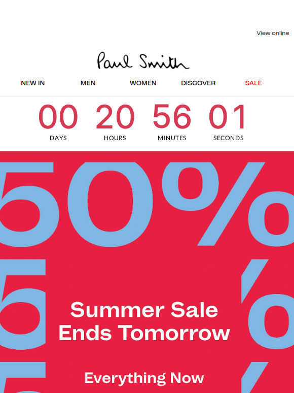 Our Summer Sale ends tomorrow