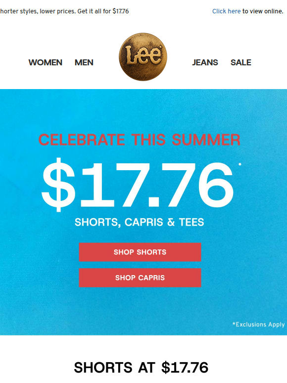Shorts & Capris for $17.76
