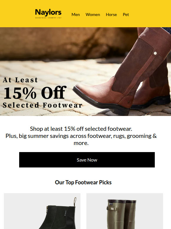 At Least 15% Off Selected Footwear