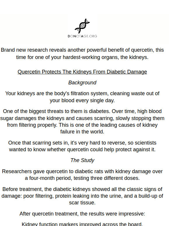 Study: Quercetin Protects The Kidneys