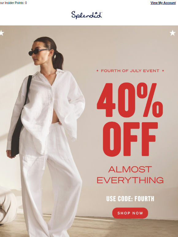 Starts Now: 40% Off *Almost* Everything