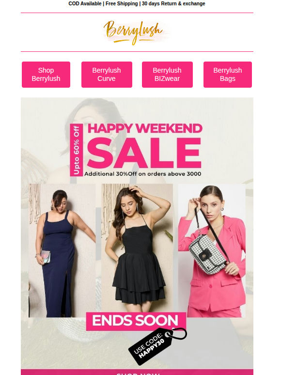 Final Hours! ⏰ Berrylush Weekend Sale!