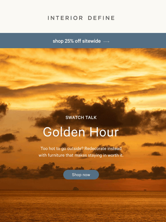 Warm hues, free swatches, 25% off sitewide