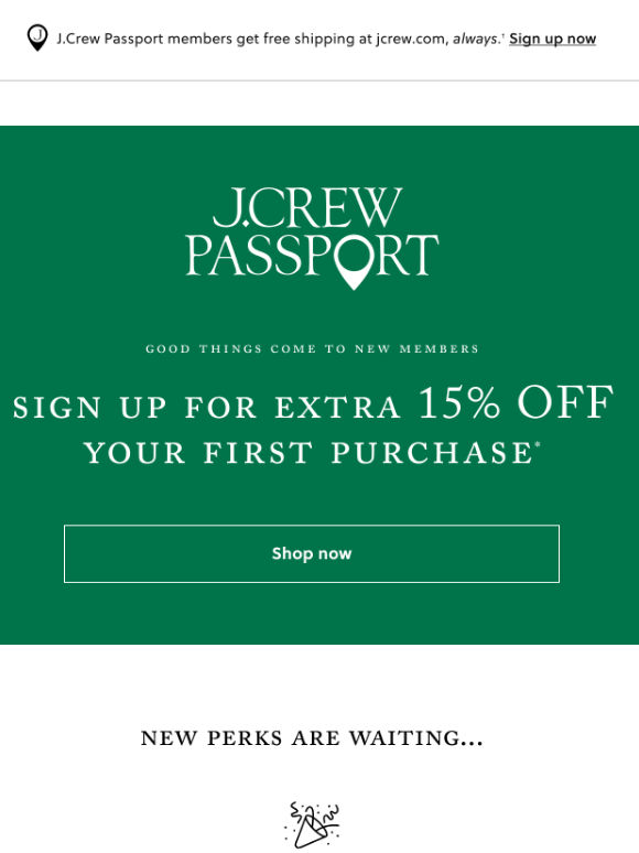 Don't forget to sign up for extra 15% off your first purchase