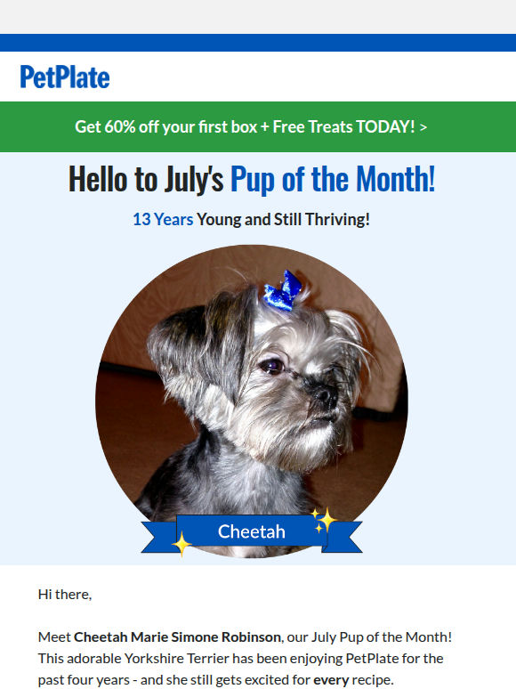 Hello to July's Pup of the Month! 💙☀️