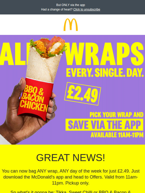 🔥 £2.49 wrap, EVERY day of the week 🔥