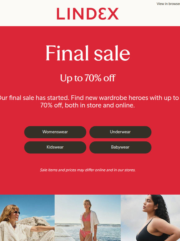 Final sale: Up to 70% off 🌞