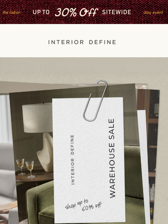 Warehouse Sale: Up to 60% Off