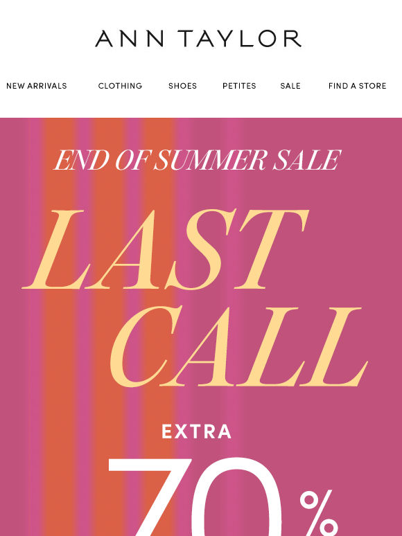 The End Of Summer Sale!