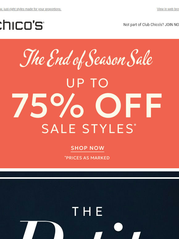 Up to 75% OFF Sale + No tailoring required. Seriously!