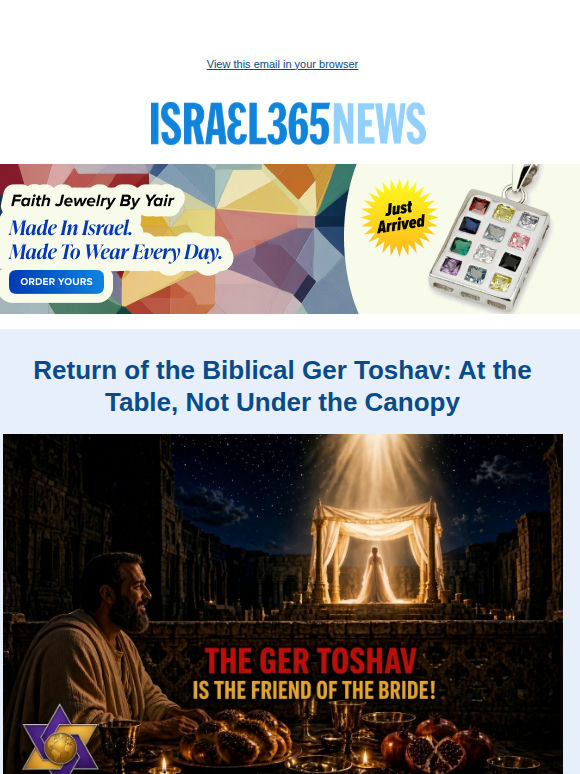 Return of the Biblical Ger Toshav: At the Table, Not Under the Canopy and Today's Top Stories