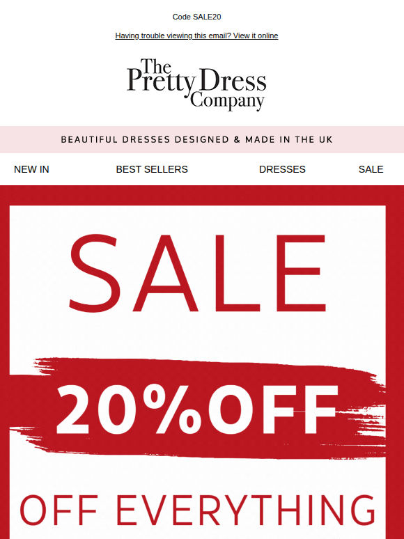 20% Off Everything including Sale starts now! 🔥