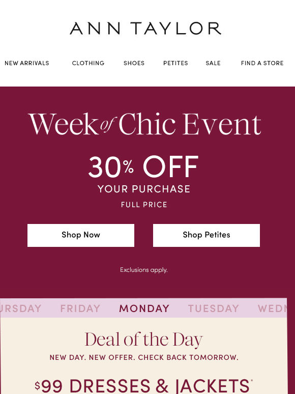 Your Deal Of The Day: $99 Dresses & Jackets