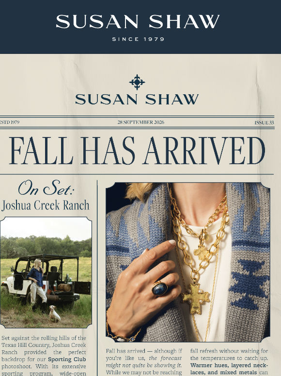 This Month from Susan Shaw: September