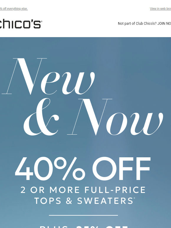 NEW & NOW! 40% off 2+ FALL tops & sweaters