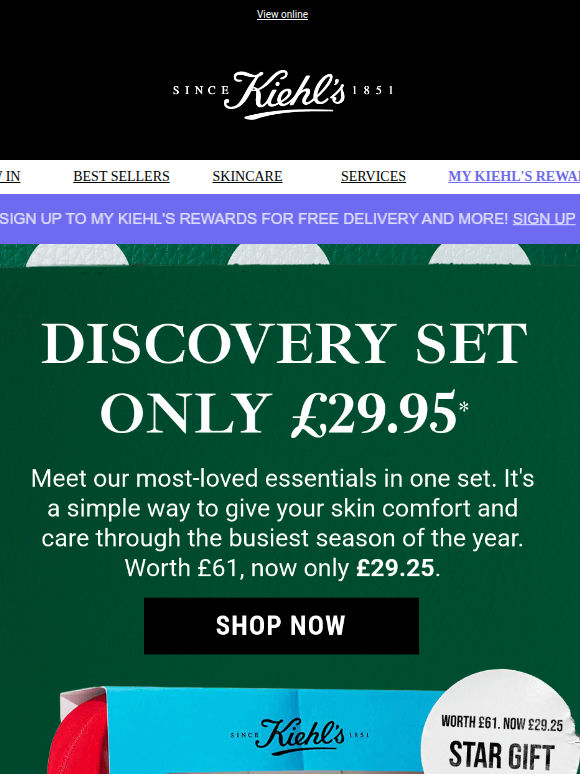 New to Kiehl's? Start here for only £29.95
