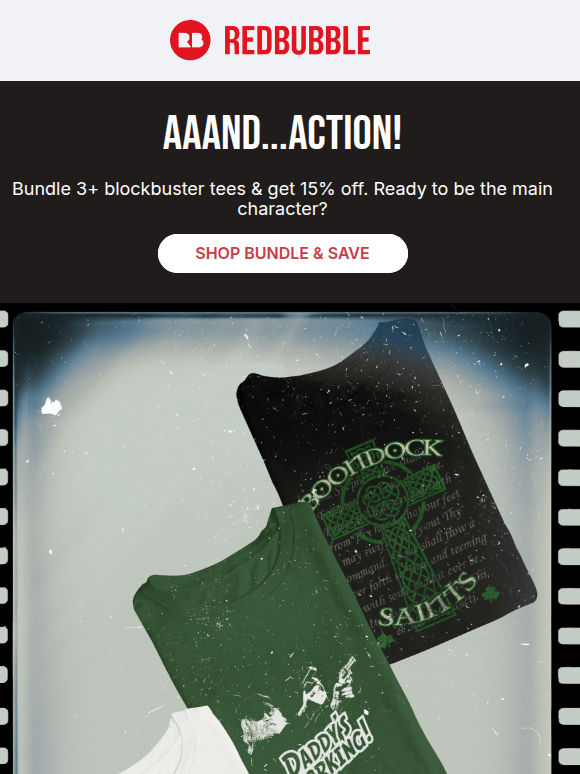 Action Movie Tees Bundle: 15% Off 💥