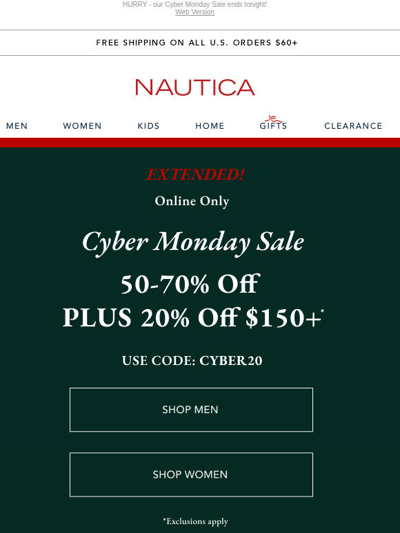 Don't wait! Shop 20% off $150+ before it ends!