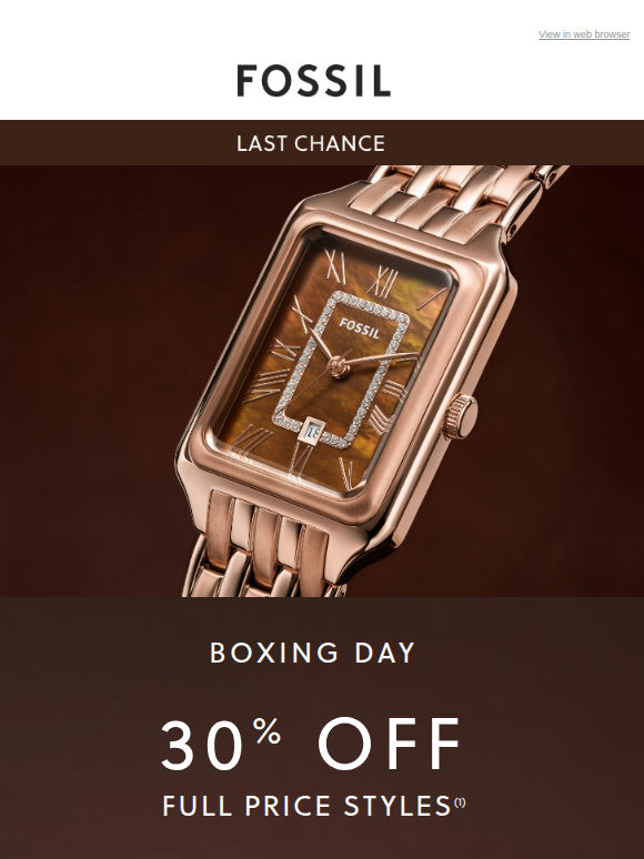 30% off Boxing Day ends tonight!